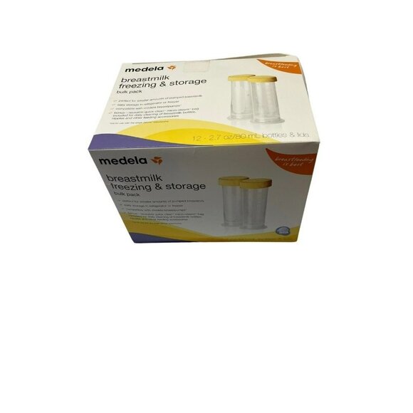 Set of 12 MEDELA BREAST MILK FREEZER STORAGE FEED STORAGE BOTTLES 2.7 oz NEW NIB - Picture 1 of 5